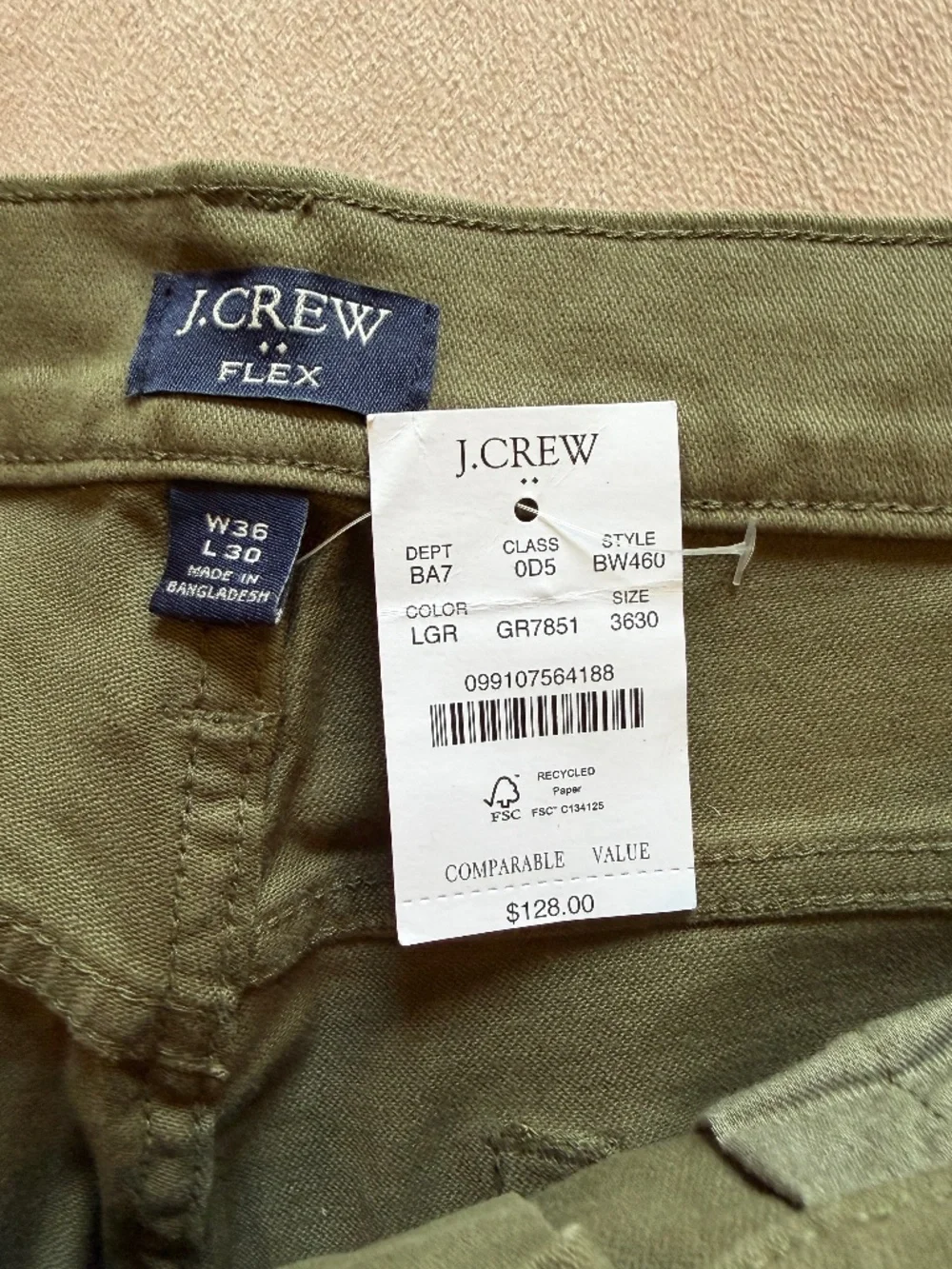 J. Crew Men's Straight-fit garment-dyed five-pocket jean • size 36x30 • BW460